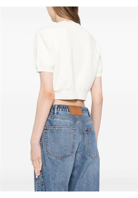 White logo-embossed cropped top Alexander Wang - women ALEXANDER WANG | 1KC3231037104